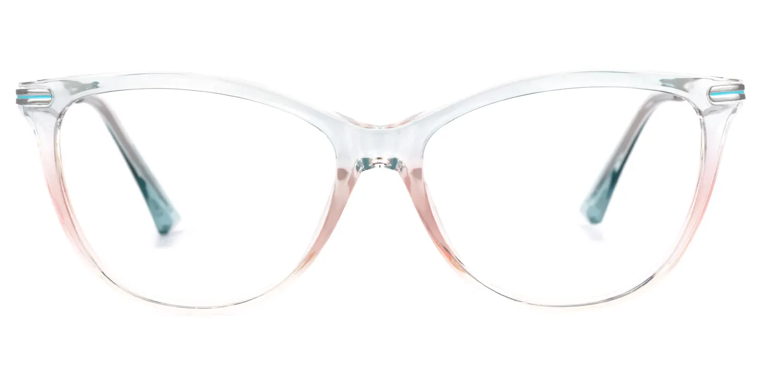 Hattie Blau-Rosa Kristall Cateye Brille Blau-Rosa
