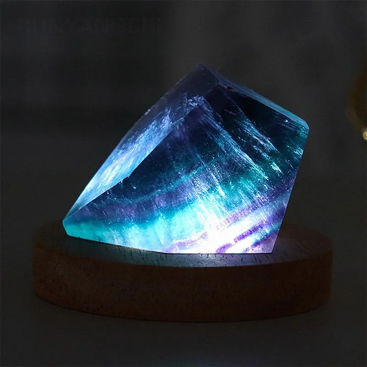 Fluorite Irregular Crystal Lamp Decoration
