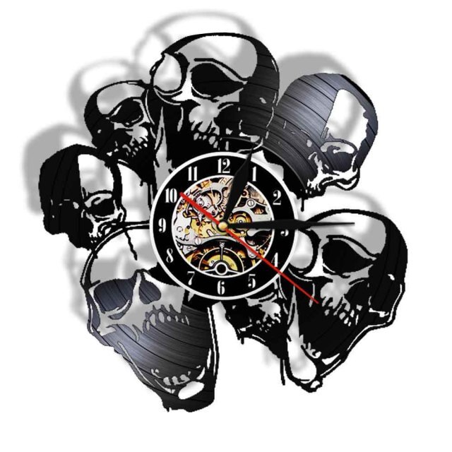 

Dude Punk Skeleton Tattoos Sk - Vinyl Record Wall Clock - Without LED, 501 Original