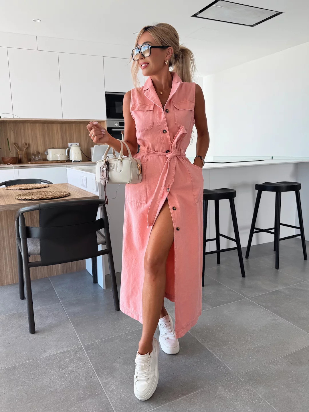 Proslotss Long Dress Women Denim Dresses High Waist Sleeveless Vestidos Streetwear Single Breasted Elegant Splice Y2k Mom Jeans Maxi