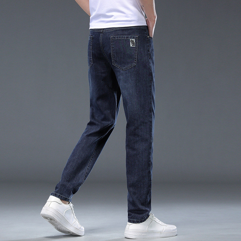 Greenacrs High-quality Jeans Men's Spring and Autumn New Fashion Slim Trousers Men's Simple Cotton Elastic Embroidered Straight Pants Boys