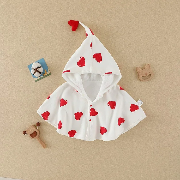 Baby Red Heart Hooded Cloak
