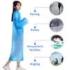 10Pcs Rain Ponchos with Drawstring Hood Waterproof Emergency Raincoat for Adults