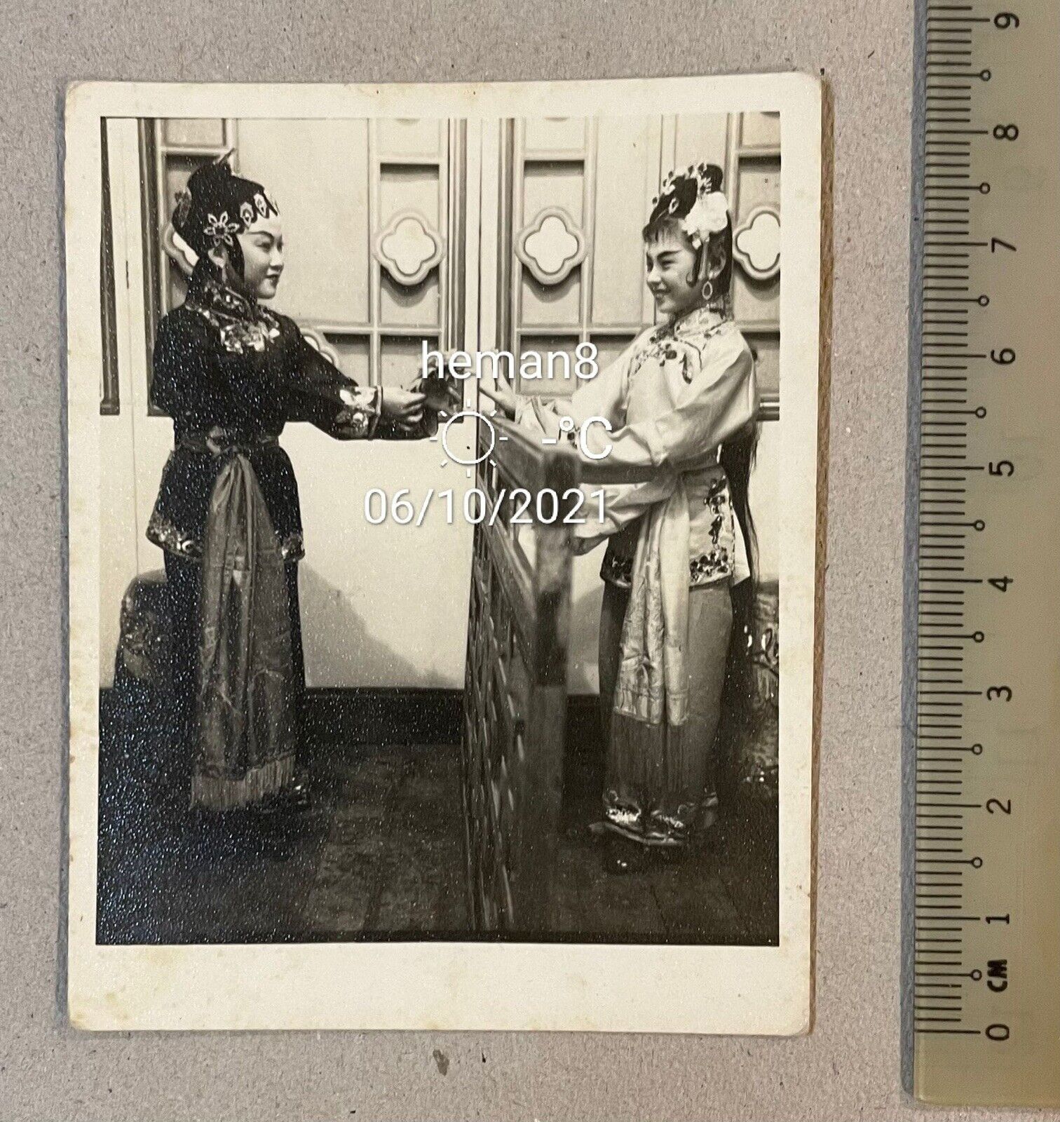 Vintage Singapore Chinese opera Photo Poster painting actress black & white Photo Poster painting