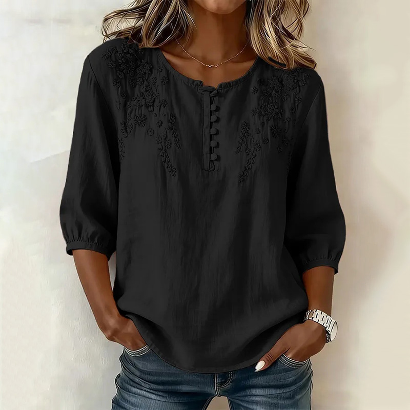 Comstylish Women's Floral Art Printed Casual Shirt