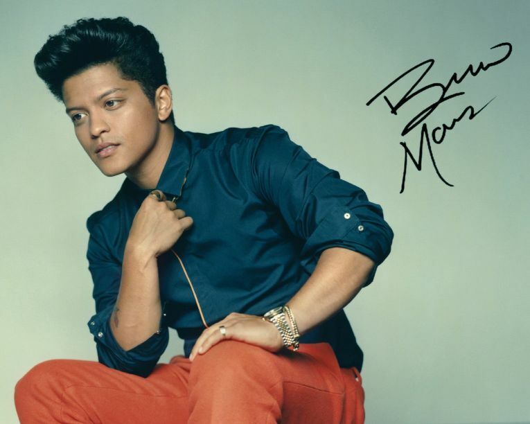 Bruno Mars Autograph Signed Photo Poster painting Print