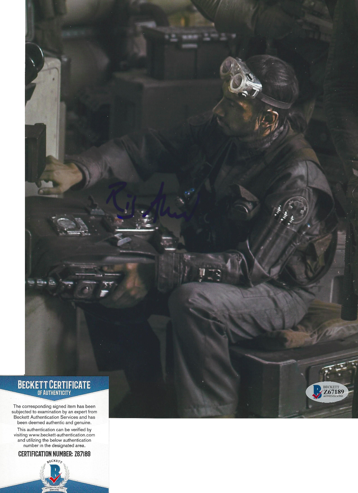 RIZ AHMED SIGNED 'STAR WARS ROGUE ONE' 8x10 MOVIE Photo Poster painting ACTOR BECKETT COA BAS