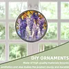 (18.5cm)DIY Acrylic Jigsaw Puzzle Window Hanging with Hanging Chain DIY Stained Glass Decoration Round Window Puzzle Decor for DIY Craft Project (Stained Glass Flower)