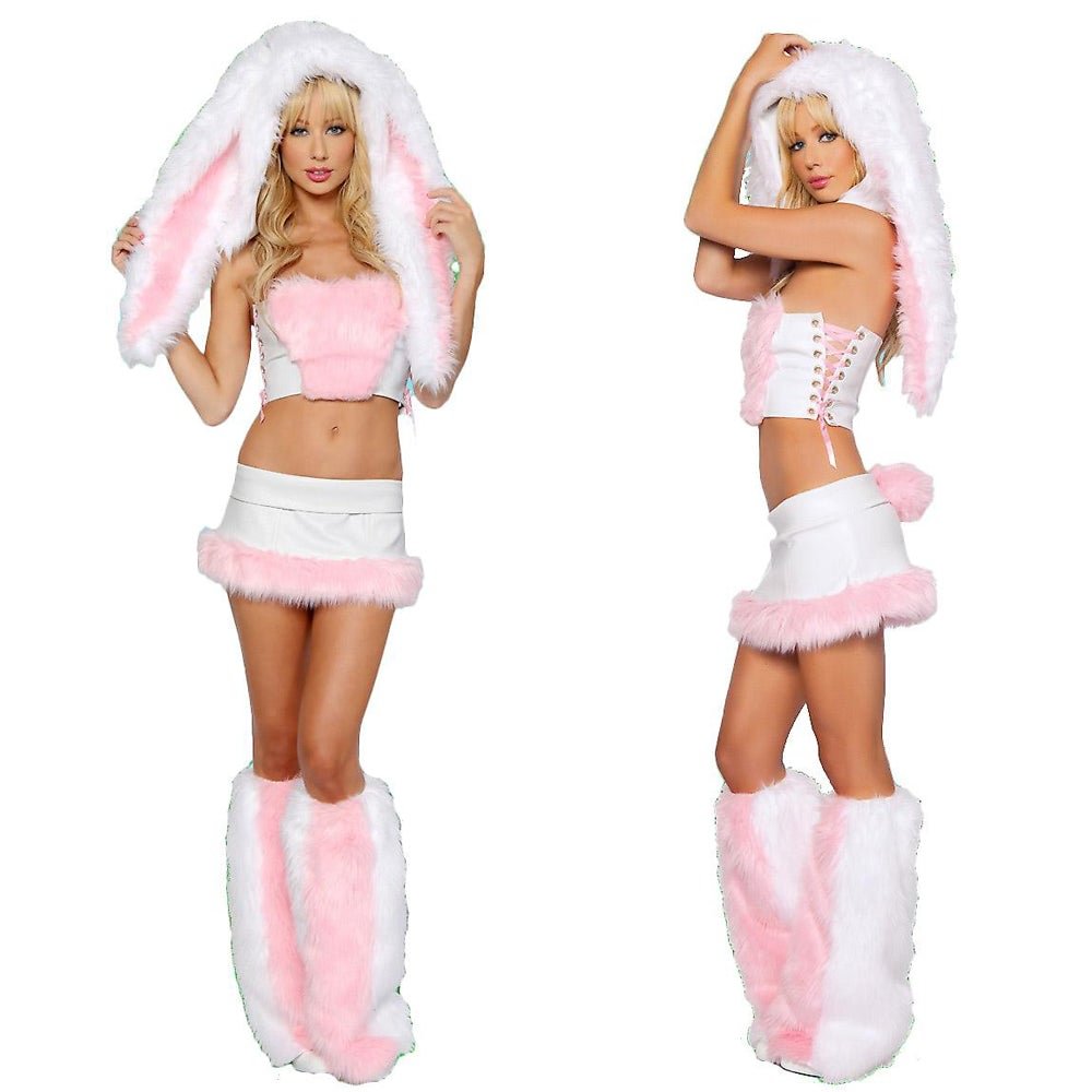 Pink Cute Floppy Bunny Rabbit Corset Costume Halloween Cosplay-Pajamasbuy