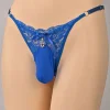 Men's Low Rise Adjustable Waist Sexy Lace Fashion Thong Seamless Breathable T-Pants