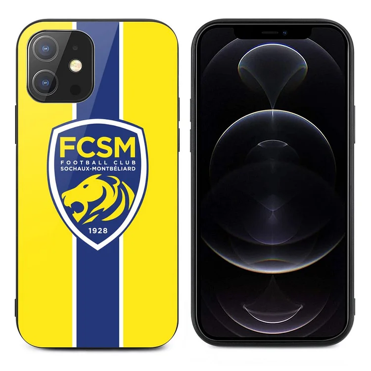 FC Sochaux-Montbéliard Coque En Verre Pour IPhone 12 Series Verre Trempé Protection Écran