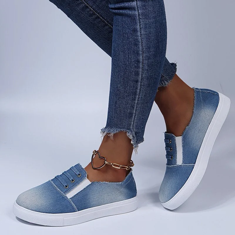 Women Canvas Shoes 2021 Casual Canvas Shoes Women Comfort Slip-on Shoes Women Plus Szie Fashion Flat Loafers Zapatillas De Mujer