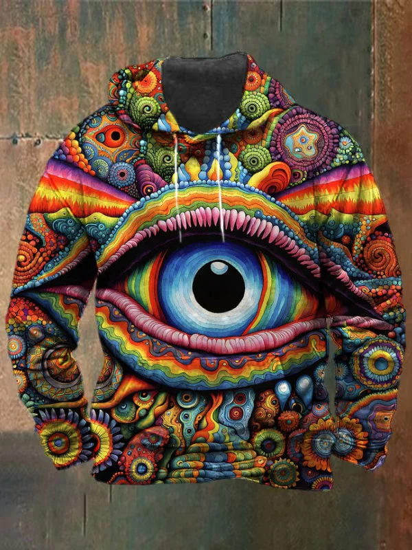 Unisex Eye Of The Sky Print Heavyweight Hoodies
