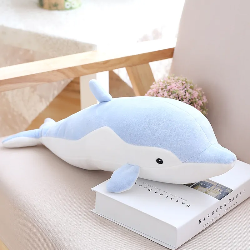 Kawaii Dolphin Plush Toy Cute Stuffed Soft Long Animal Pillow Doll