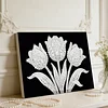uk.everydayedeals DIY Pearl Painting With Frame - Handmade Self-Adhesive Pearls - Tulip(20*30cm)
