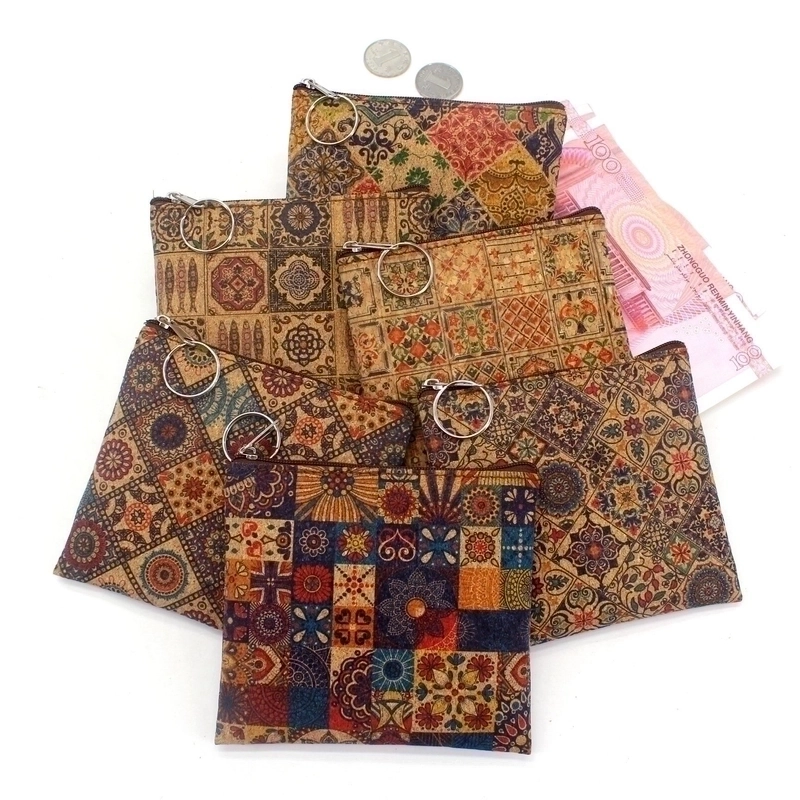 Women’s Geometric Woven Fabric Zipper Coin Purses