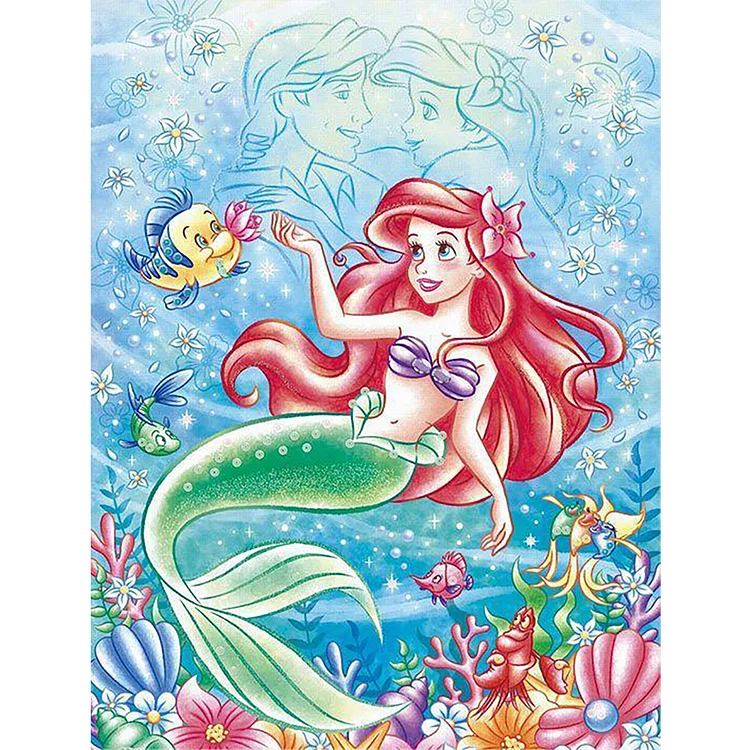 Little Mermaid Ariel 30*40CM(Canvas) Full Round Drill Diamond Painting gbfke