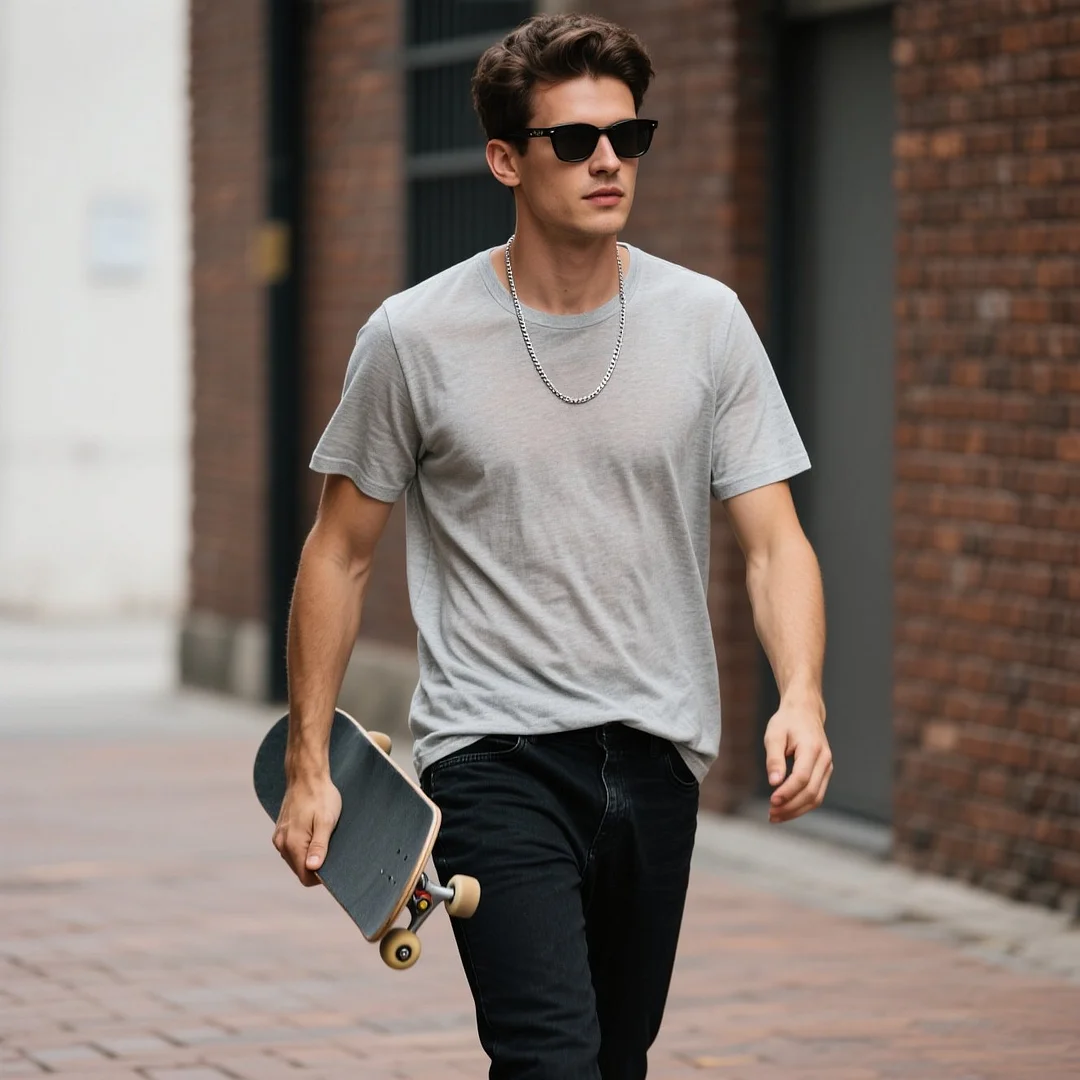  Stylish White Zipper Henley T-Shirt for Men - Perfect for Casual and Fashionable Looks-inspireuse