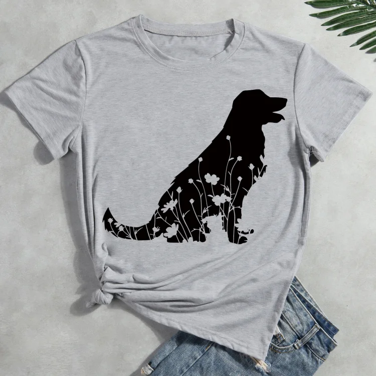 Floral Dog Pet Animal Lover T-shirt Tee -012312-CB