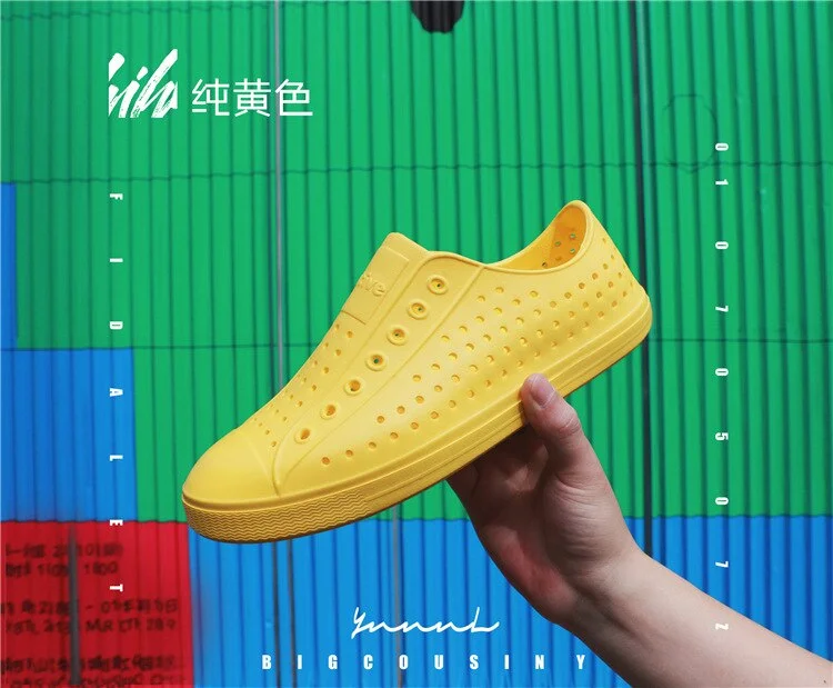 Miaoguan 2021 Children Nativ Jelly Shoes Summer Croc Shoes Scarpe Kids Garden Shoes Beach Hollow Mules Clogs Candy Color Sandals