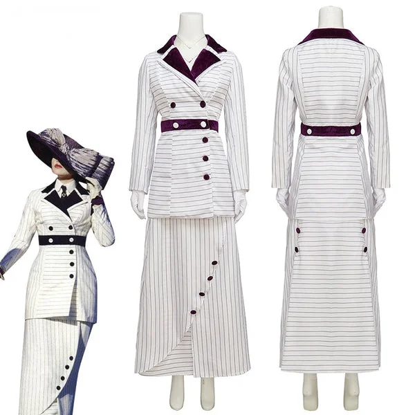 Titanic Rose Dewitt Bukater stripe Boarding Suit Costume Cosplay Dress