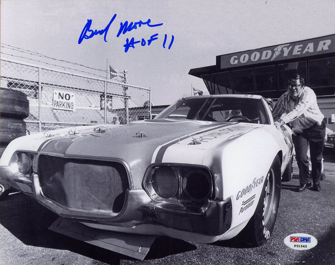 Bud Moore SIGNED 8x10 Photo Poster painting + HOF 11 NASCAR Owner Baker PSA/DNA AUTOGRAPHED