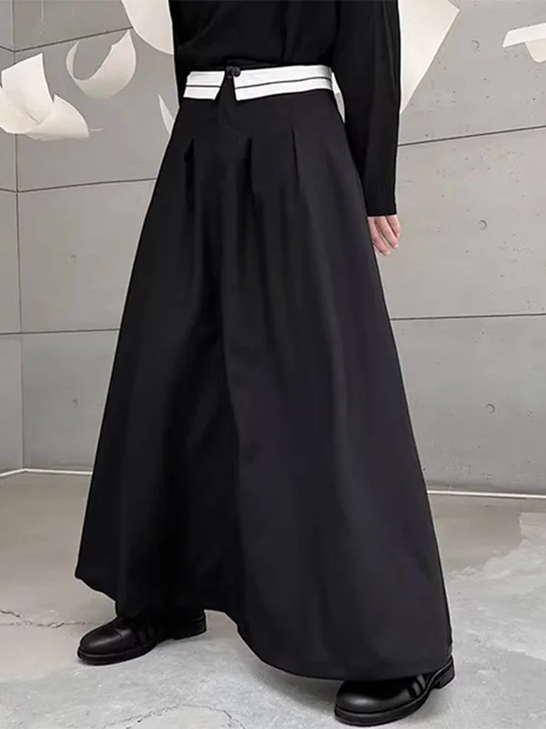 Aonga - Mens Contrast Waist Design Skirt With Pocket