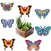 (US Local)6Pcs Diamond Painting Kits Garden Stakes Diamond Art Kits (Butterfly A)