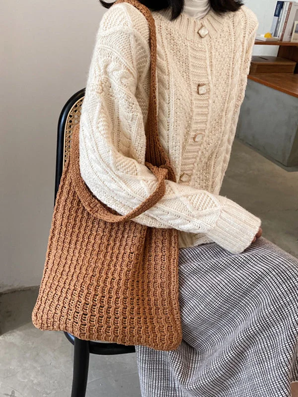 Simple Casual 5 Colors Knitting Bag