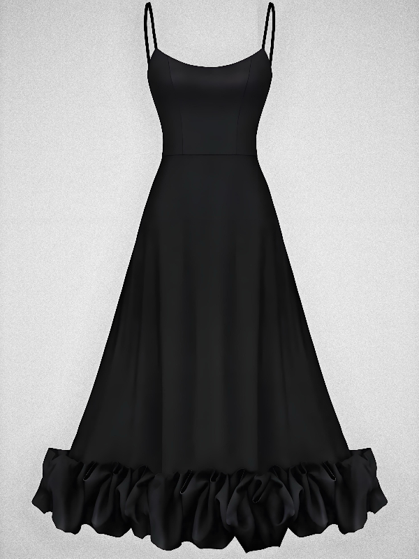 Ruffle Bustier Flowy Maxi Dress