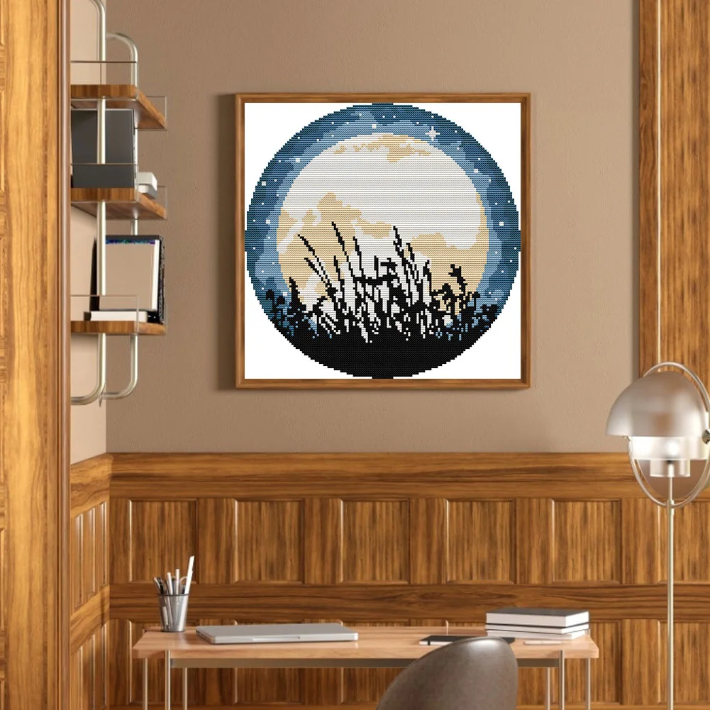 14CT Partial Printed Cross Stitch - Moon(31*31cm)