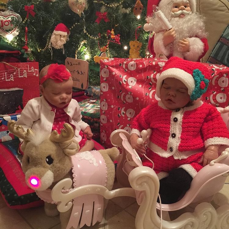  "Merry Christmas!"- 17" Realistic Reborn Beautiful Silicone Baby Doll Winifred and Roberta - Reborndollsshop®-Reborndollsshop®