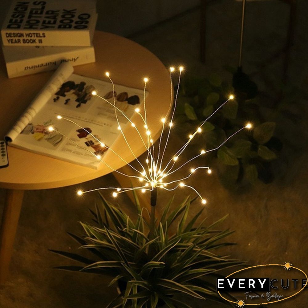 Newest Upgrade Solar Garden Decorative Lights Outdoor Solar Powered 40Copper Wires String Landscape Light Diy Flowers Fireworks Trees for Walkway Patio Lawn Backyard,christmas Party Decor