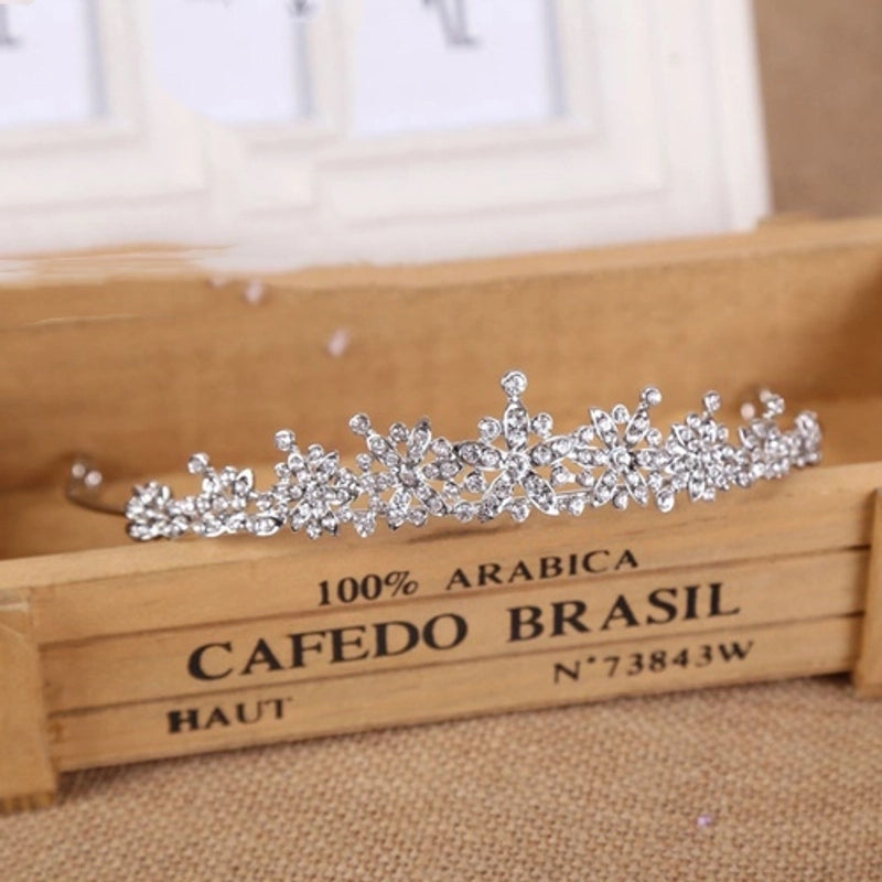 Minimalist Flower Imitation Pearl Alloy Rhinestone Hair Band 1 Piece