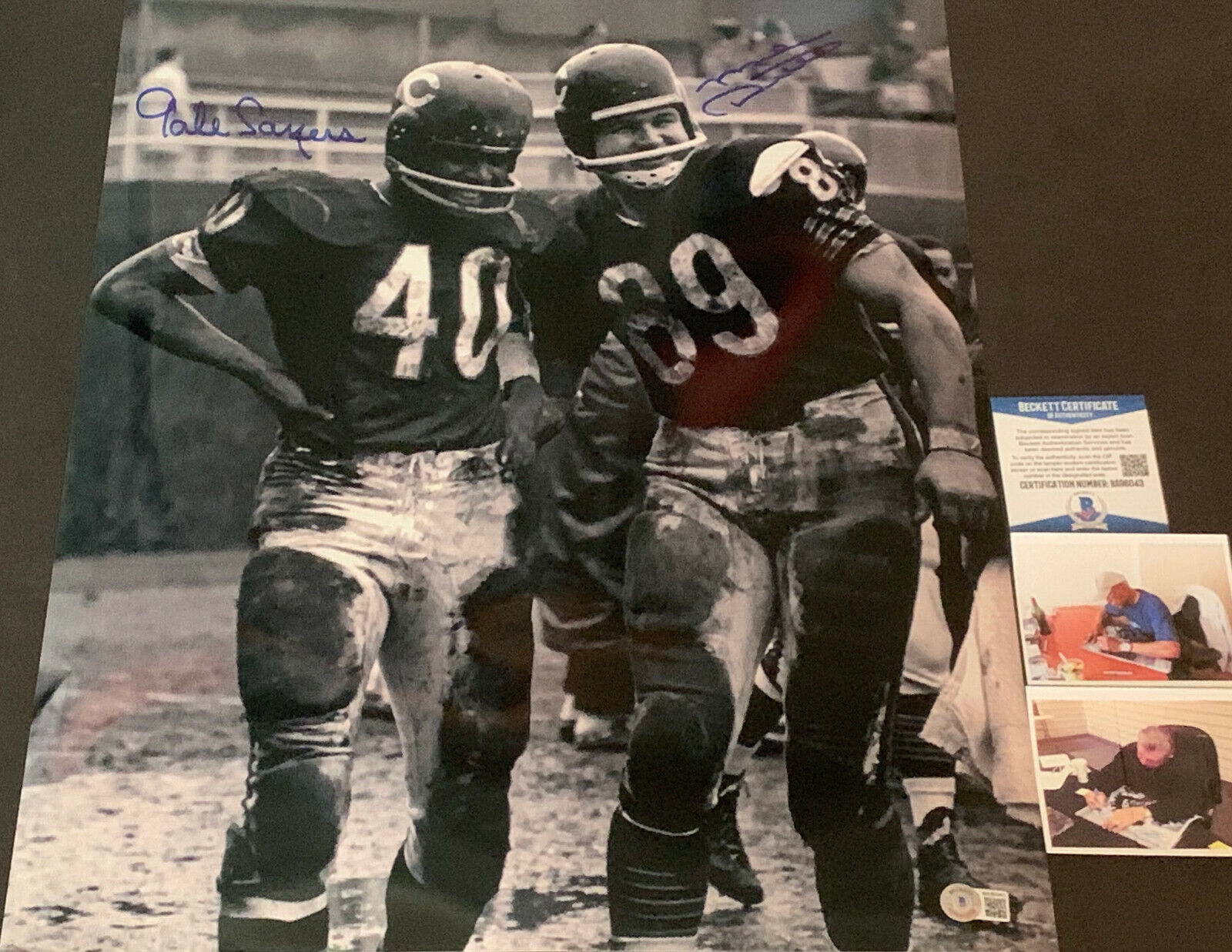 Mike Ditka and Gale Sayers Chicago Bears Autographed Signed 16x20 Beckett COA
