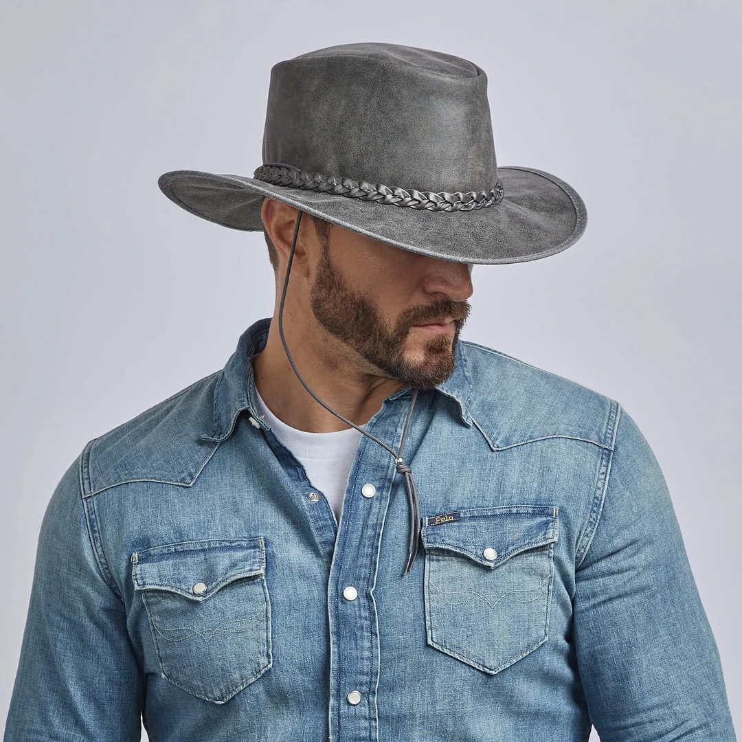Crusher - Mens Crushable Leather Outback Hat