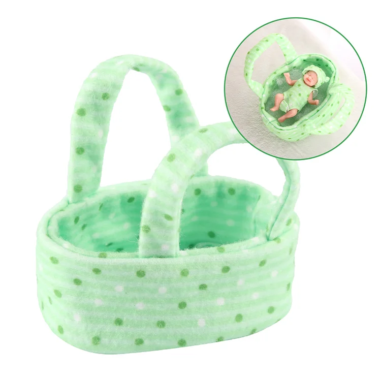 4.5" Green Basket Reborn Baby Doll Clothes Accessories Set：Realistic Reborn Baby Dolls By Rsgdolls®