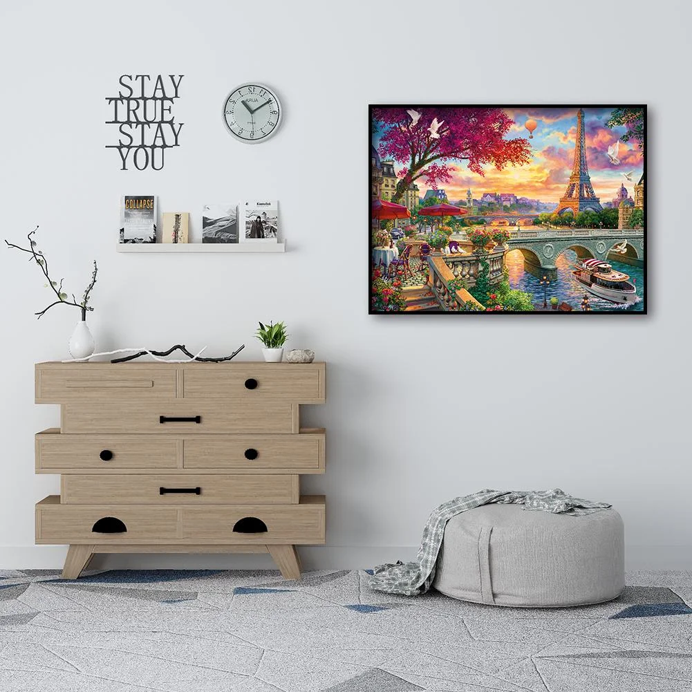 Diamond Painting - Full Round Drill - Eiffel Tower(30*40cm)