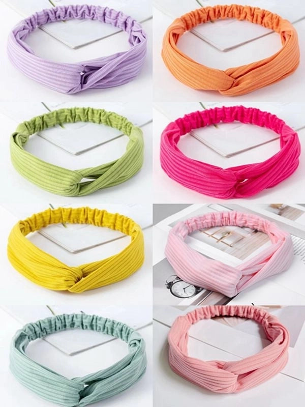 Casual Minimalist Stripe Solid Color Cloth Stripe Hair Band