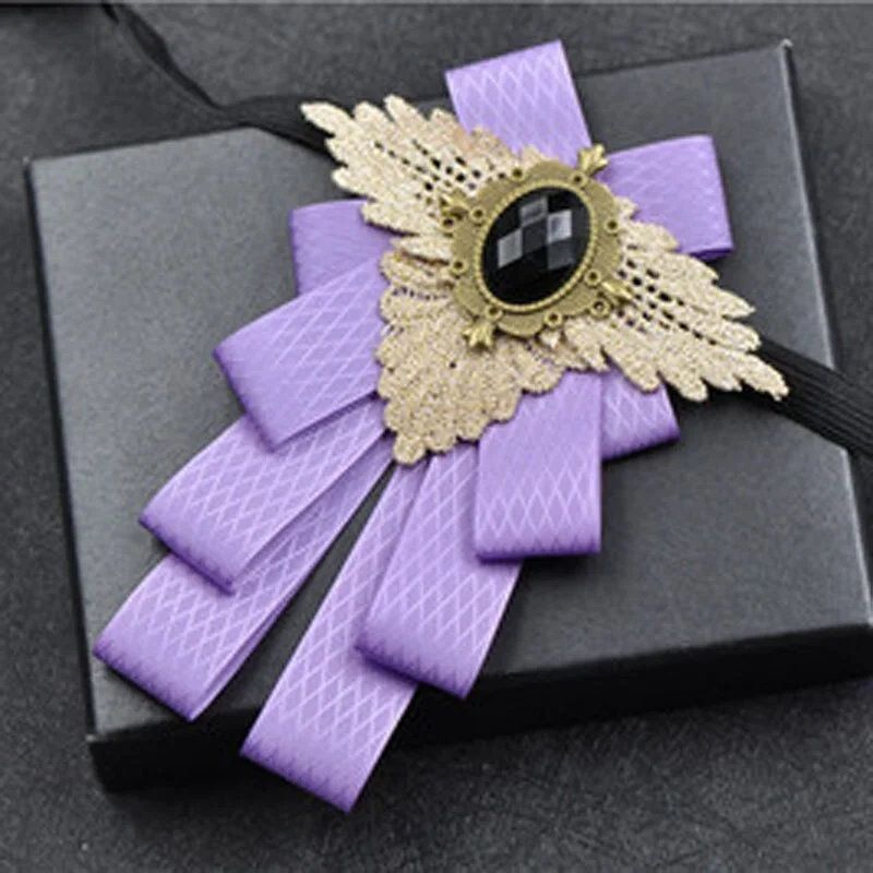 Fashion New Casual Multilayer Bowtie Diamond Brooch Rhinestone Red Bow Tie Brooch Set Wedding Groom Groomsmen Pocket Square Men