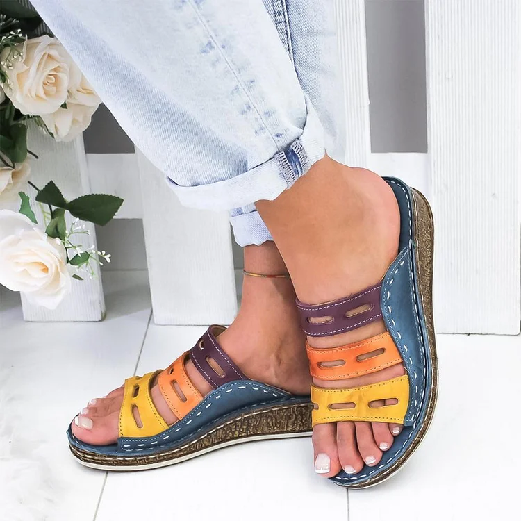 Modern Multi-color Stitching Slippers | 168DEAL