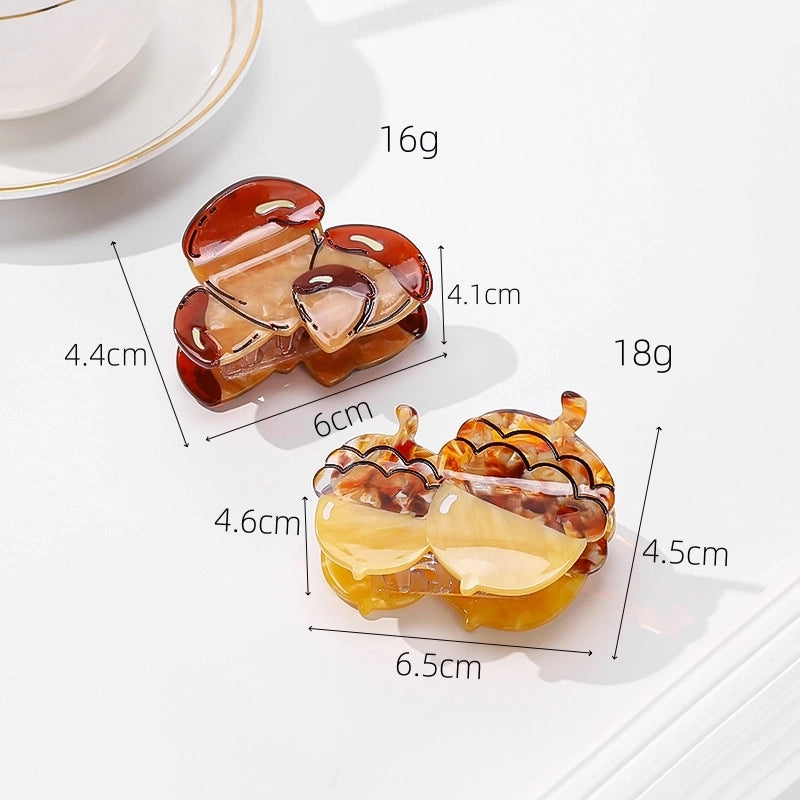 Women’s Original Design Artistic Nuts Mushroom Acetic Acid Sheets Hair Claws