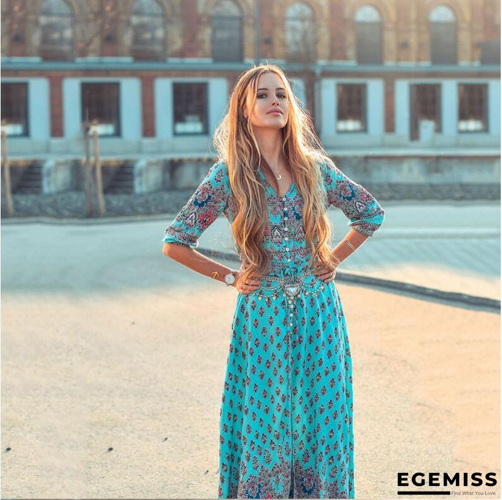Bohemian Print Dress Women's Beach Skirt | EGEMISS