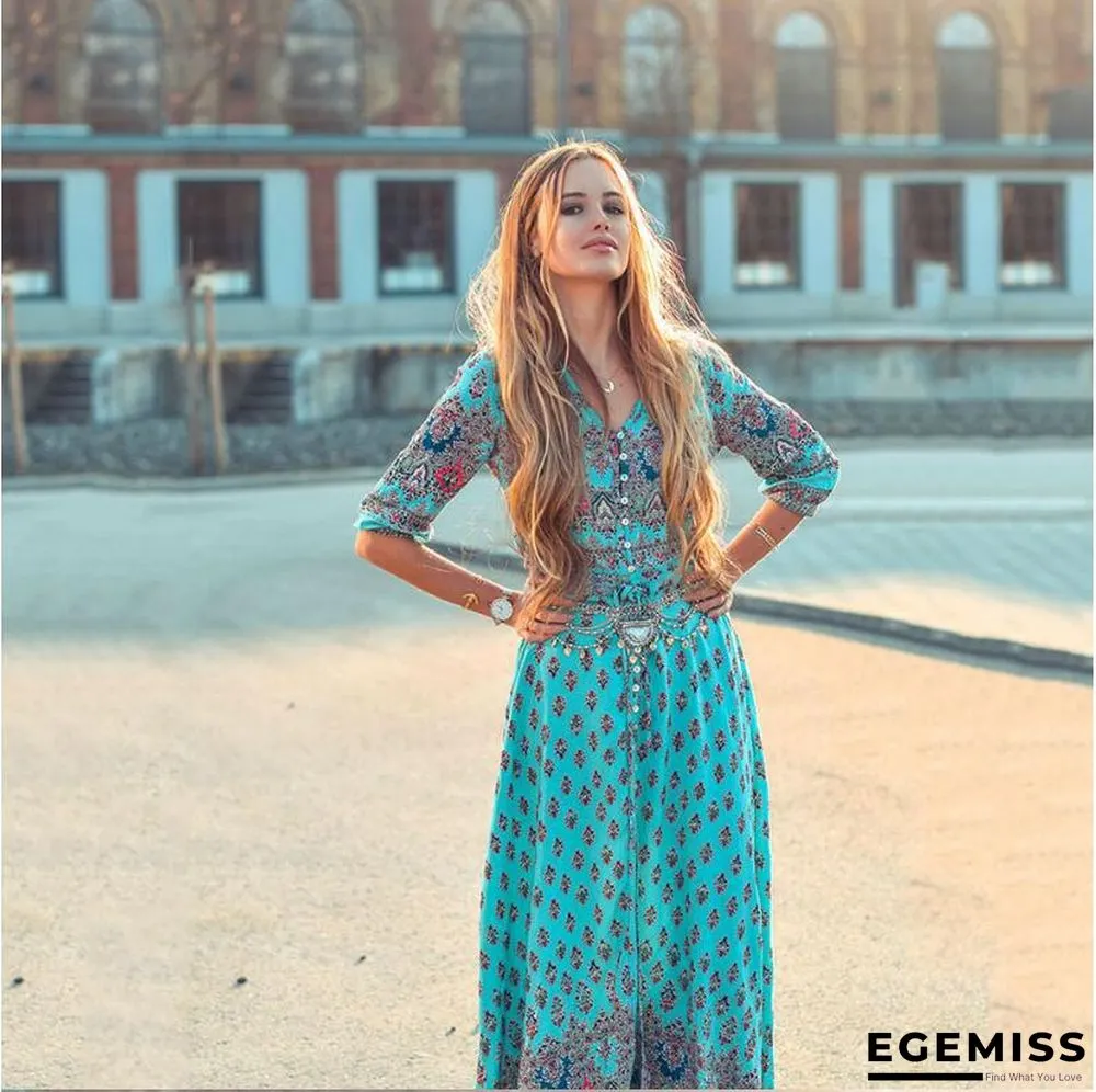 Bohemian Print Dress Women's Beach Skirt | EGEMISS
