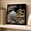 (30x30cm)DIY Landmark Pearl Painting Art With Inner Frame Handmade Pearl Material Art Kit Living Room Decor(Mount Fuji)