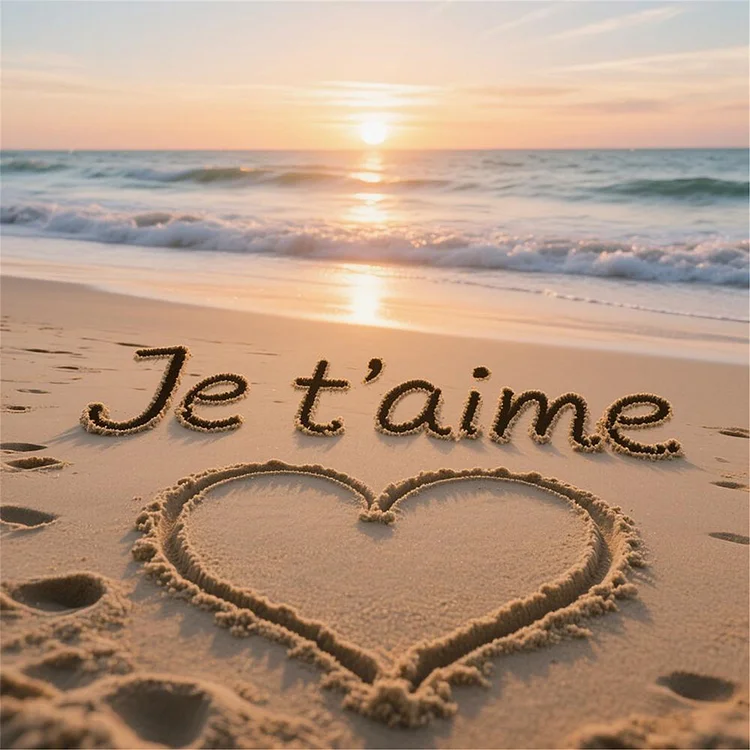 French I Love You 40*40CM (Canvas) Full Round Drill Diamond Painting gbfke