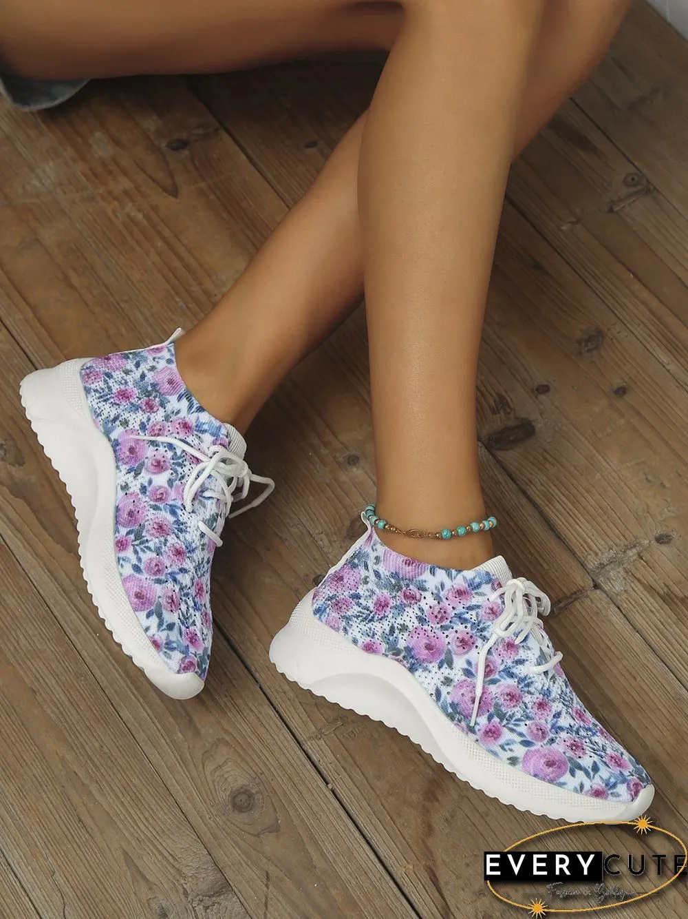 Rose Print Flyknit Sneakers