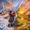 Luxury AB Velvet Diamond Painting Kit - Welcoming Spring