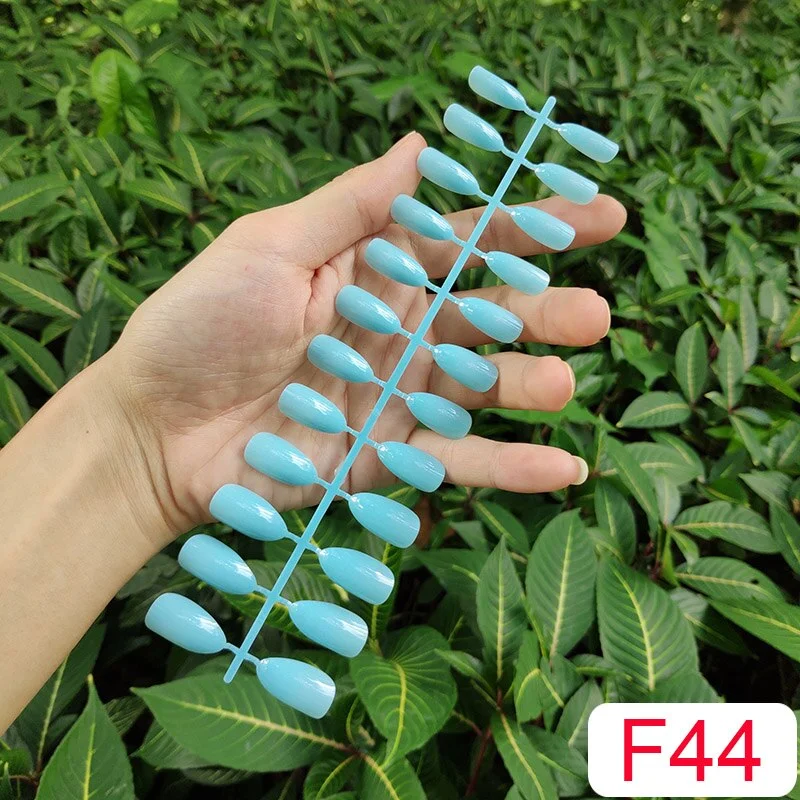 10 Sets Almond Shape False Nail Tips In Same Color 24 Pieces/Set 10 Sizes Press on Fake Nails DIY Manicure Finger Nail Tips-Nail Inspo