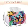 Diamond Art Painting Tissue Box Cover Wear Resist Decorative Paper Napkin Dispenser Multifunction Rhinestone PU Tissue Holder Kit for Adults Home Office Gift (Rainbow Butterfly)